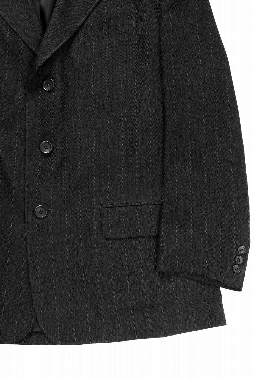 Y's for men 3 BUTTONS JACKET / RAYON HEATHER STRIPE (BLACK) - Image 6