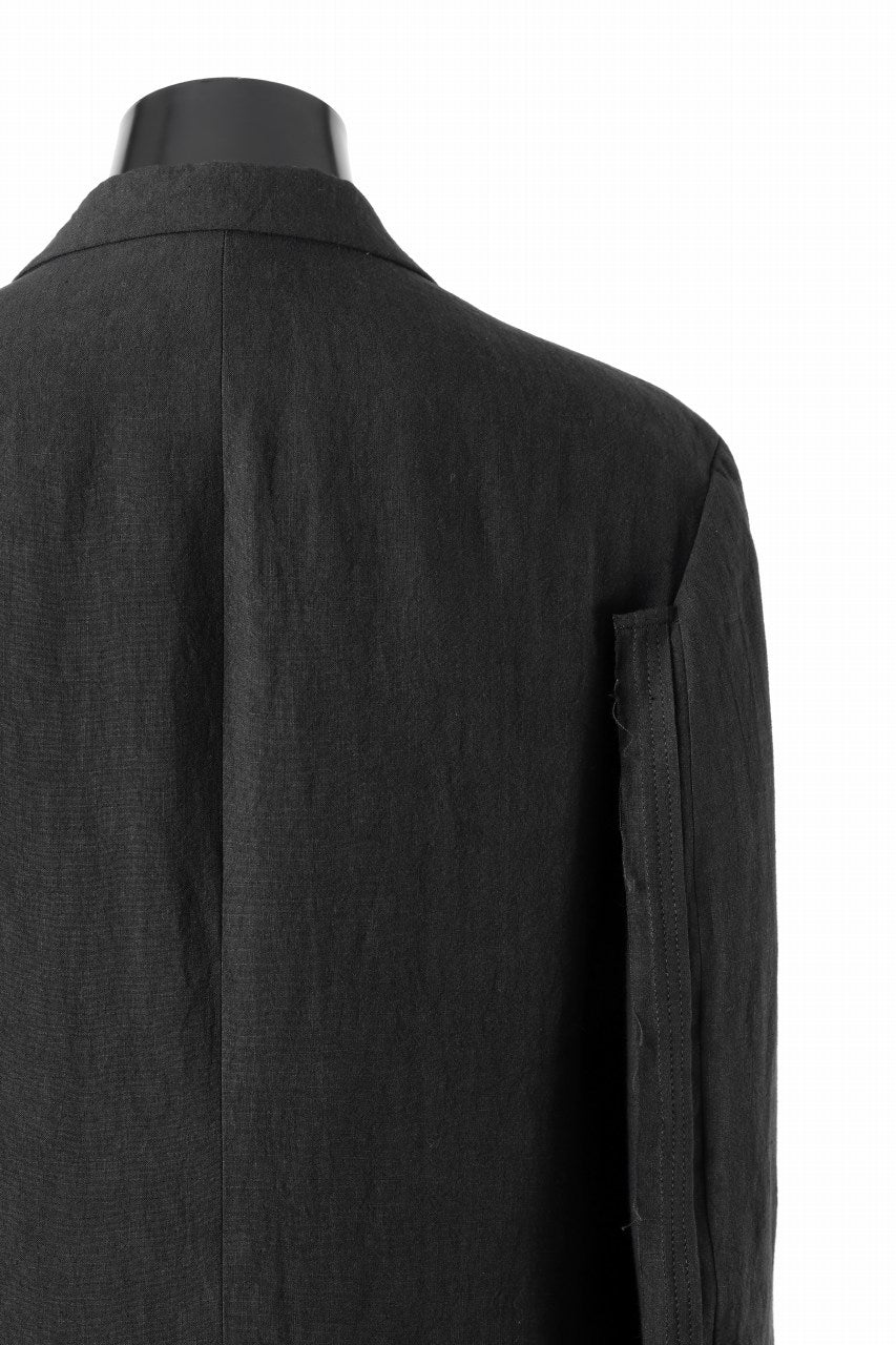 Y's for men 3 BUTTONS JACKET WITH DECORATIVE CLOTH / 40 LINEN (BLACK) - Image 14