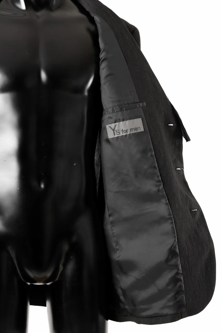 Y's for men 3 BUTTONS JACKET WITH DECORATIVE CLOTH / 40 LINEN (BLACK) - Image 17