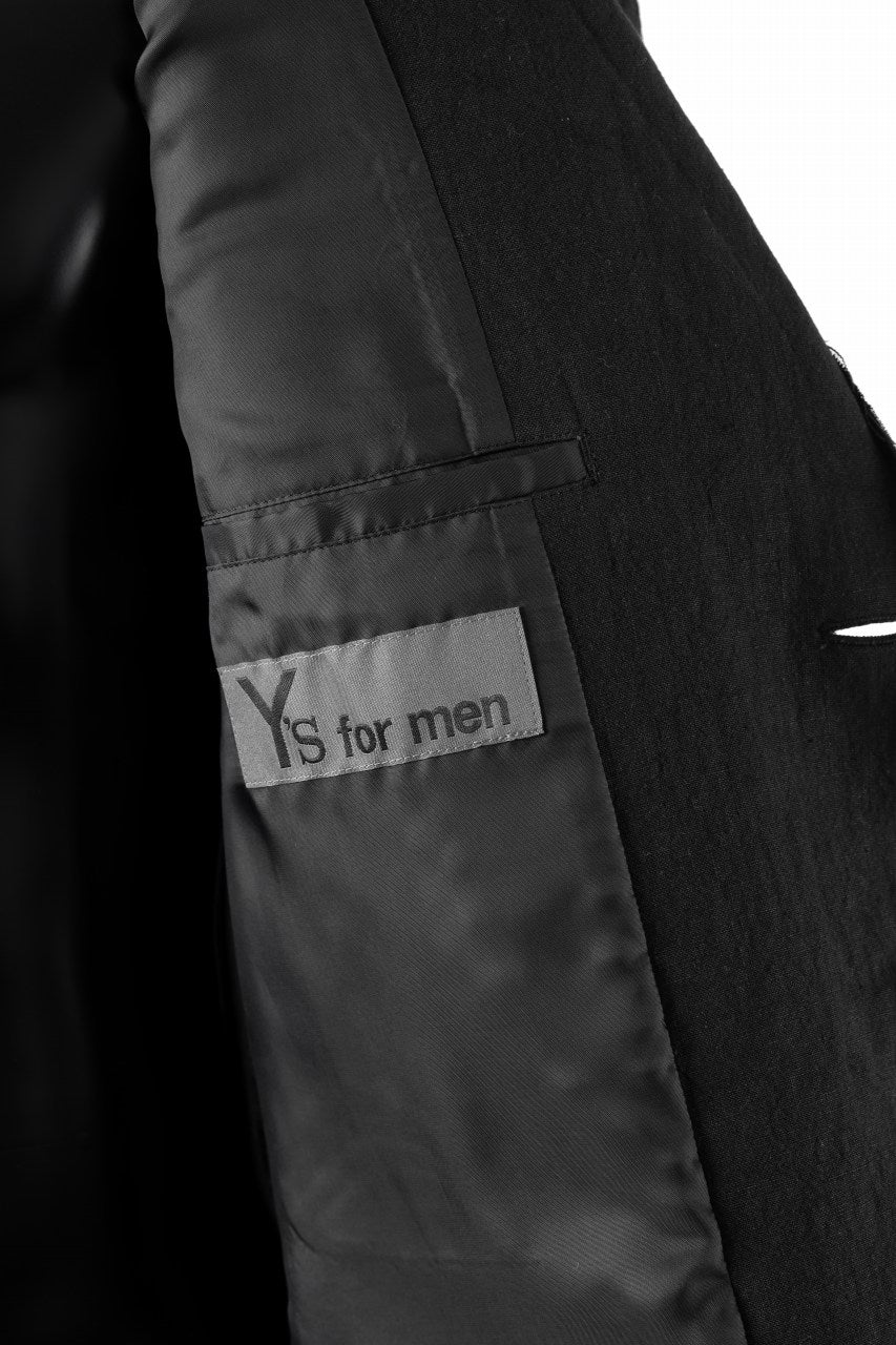 Y's for men 3 BUTTONS JACKET WITH DECORATIVE CLOTH / 40 LINEN (BLACK) - Image 18
