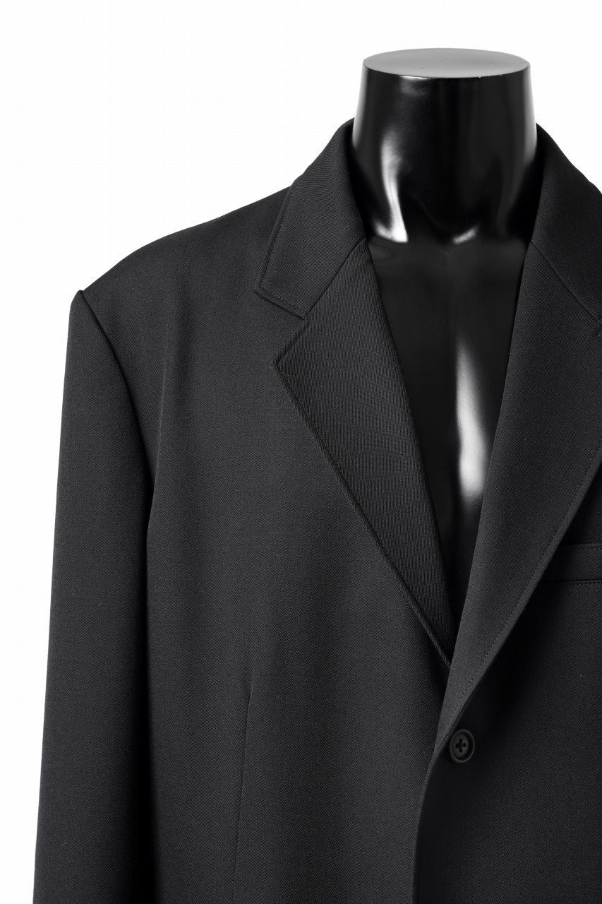 Y's for men 3BUTTONS TAILORED JACKET / CLASSIC WOOL GABADINE (BLACK) - Image 13