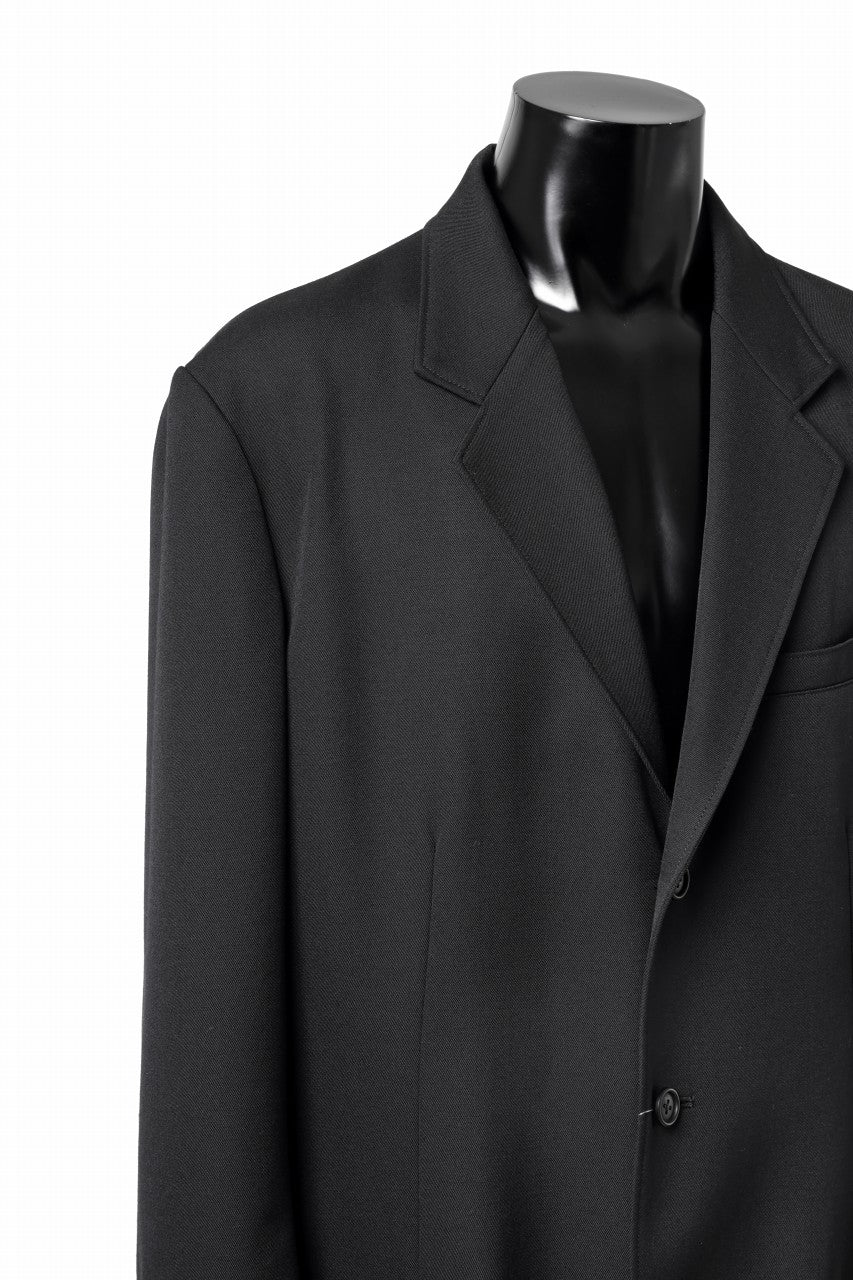 Y's for men 3BUTTONS TAILORED JACKET / CLASSIC WOOL GABADINE (BLACK) - Image 15