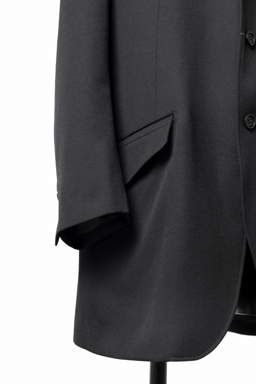 Y's for men 3BUTTONS TAILORED JACKET / CLASSIC WOOL GABADINE (BLACK) - Image 16
