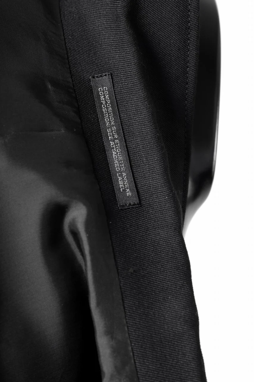 Y's for men 3BUTTONS TAILORED JACKET / CLASSIC WOOL GABADINE (BLACK) - Image 26