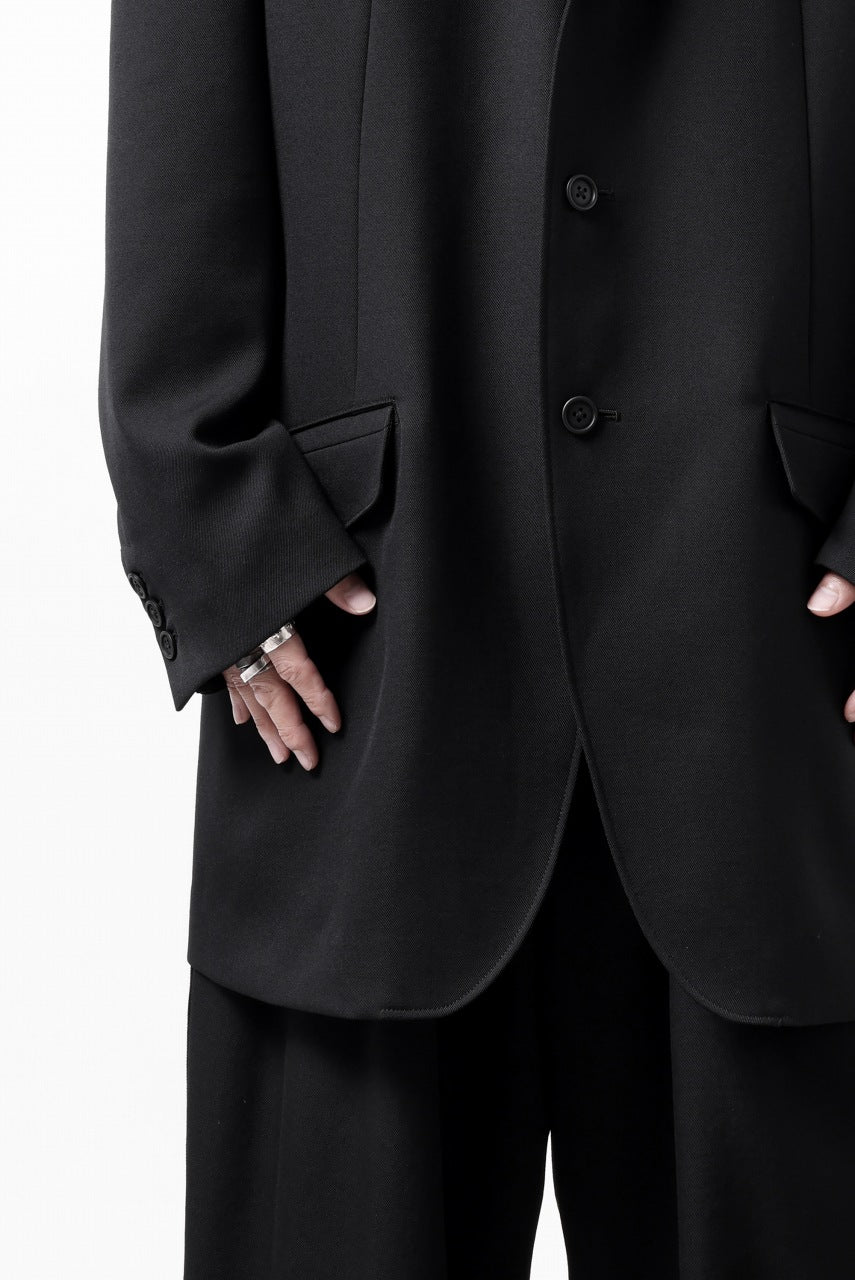 Y's for men 3BUTTONS TAILORED JACKET / CLASSIC WOOL GABADINE (BLACK) - Image 31