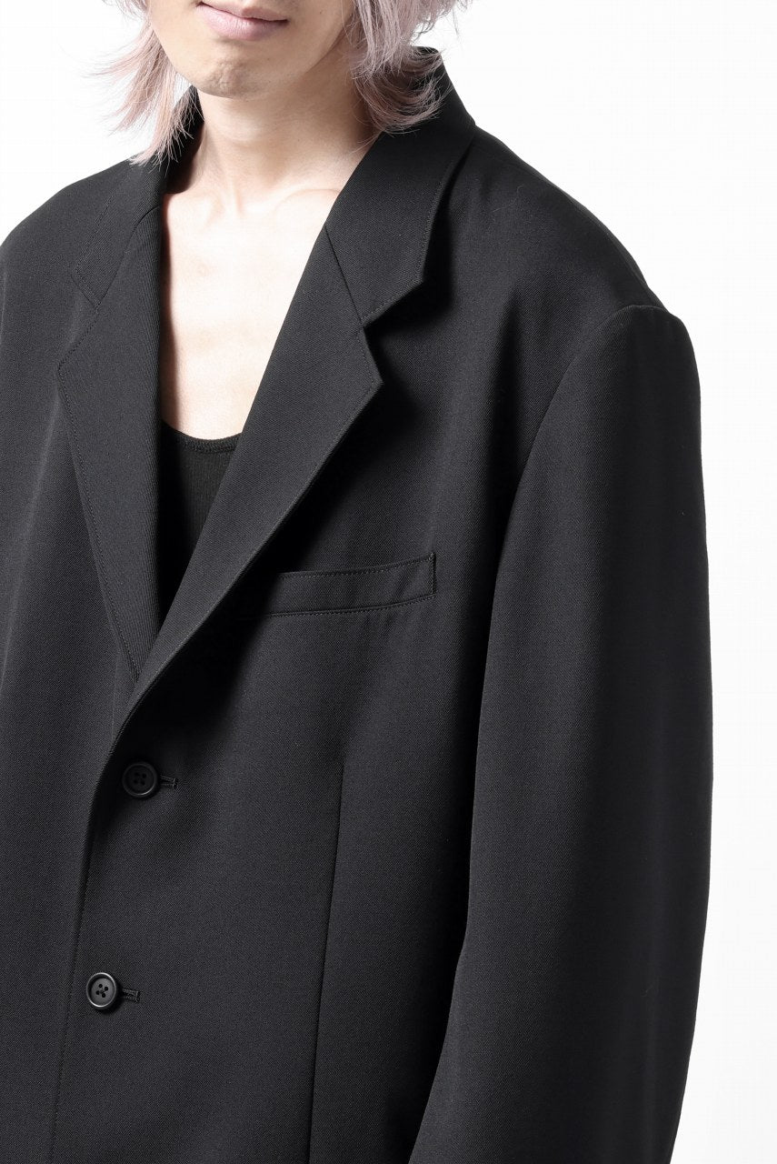 Y's for men 3BUTTONS TAILORED JACKET / CLASSIC WOOL GABADINE (BLACK) - Image 34