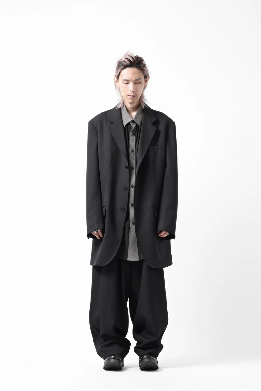 Y's for men 3BUTTONS TAILORED JACKET / CLASSIC WOOL GABADINE (BLACK) - Image 42