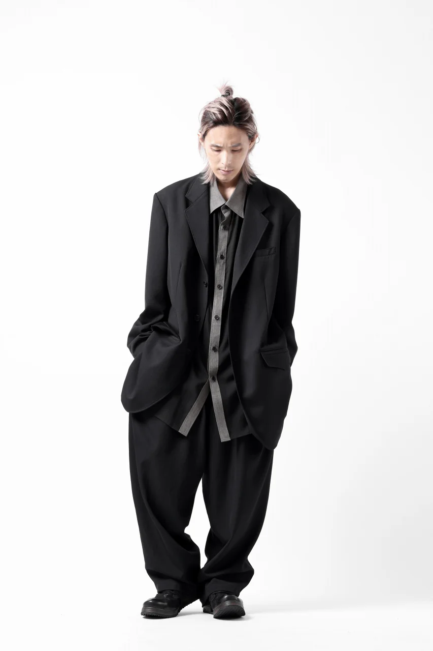 Y's for men 3BUTTONS TAILORED JACKET / CLASSIC WOOL GABADINE (BLACK) - Image 44