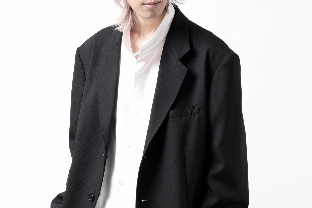 Y's for men 3BUTTONS TAILORED JACKET / CLASSIC WOOL GABADINE (BLACK) - Image 48
