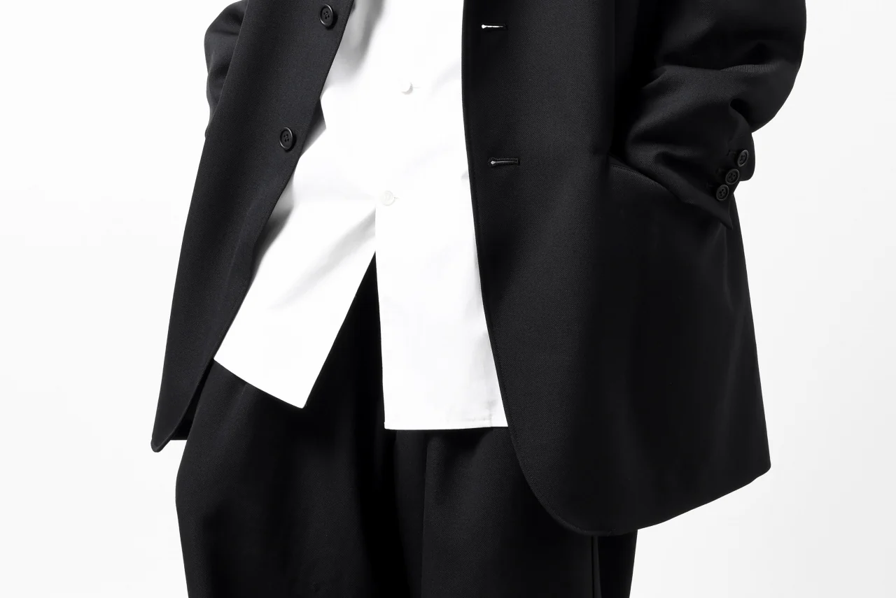 Y's for men 3BUTTONS TAILORED JACKET / CLASSIC WOOL GABADINE (BLACK) - Image 49