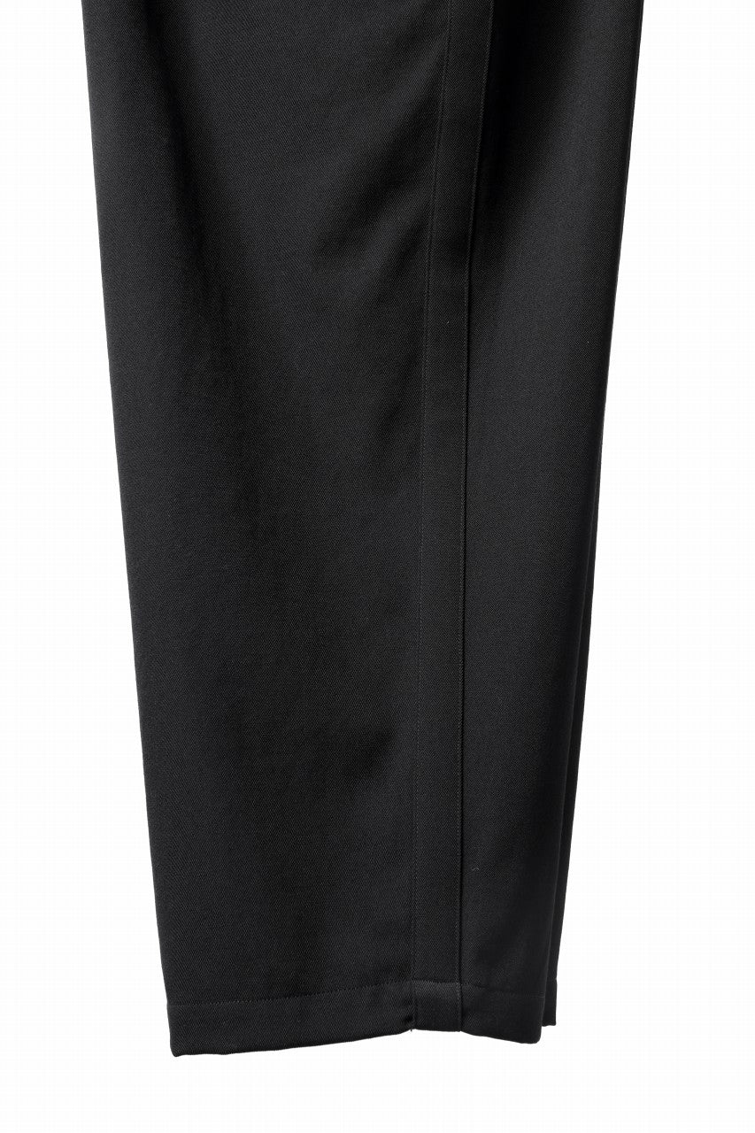 Y's for men 3TUCKS WIDE TAPERED PANTS / CLASSIC WOOL GABADINE (BLACK) - Image 13