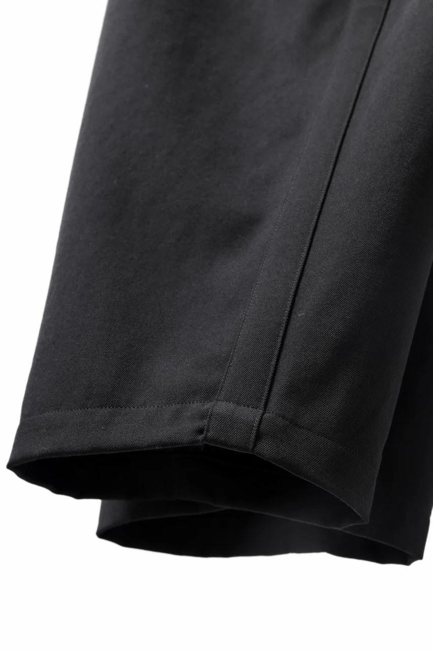 Y's for men 3TUCKS WIDE TAPERED PANTS / CLASSIC WOOL GABADINE (BLACK) - Image 15