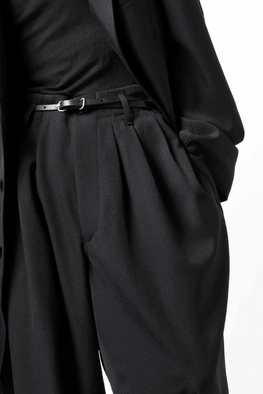 Y's for men 3TUCKS WIDE TAPERED PANTS / CLASSIC WOOL GABADINE (BLACK) - Image 36