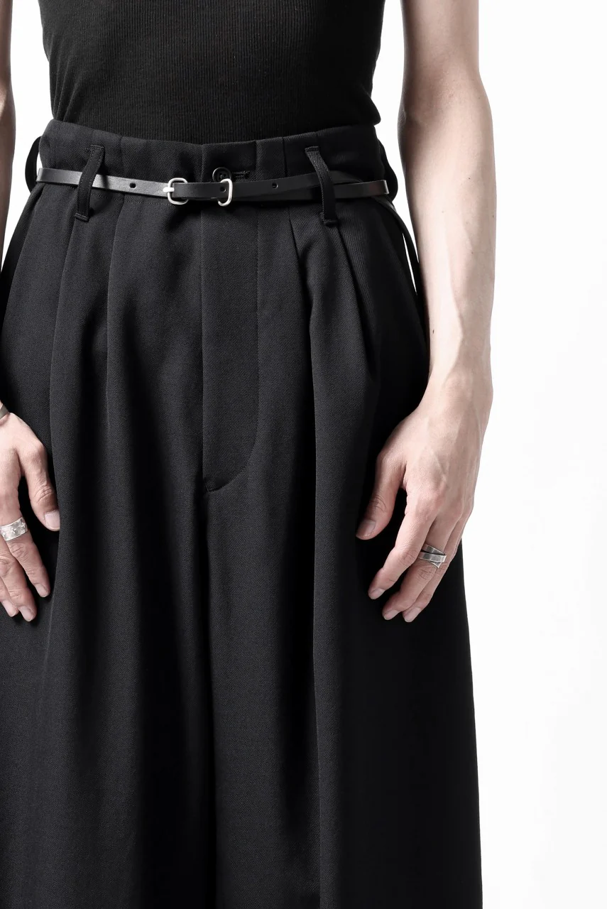 Y's for men 3TUCKS WIDE TAPERED PANTS / CLASSIC WOOL GABADINE (BLACK) - Image 38