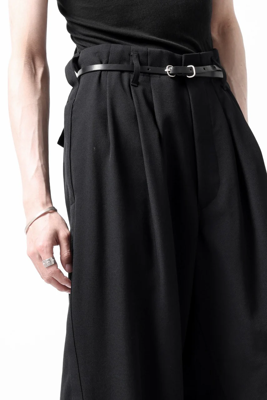 Y's for men 3TUCKS WIDE TAPERED PANTS / CLASSIC WOOL GABADINE (BLACK) - Image 39
