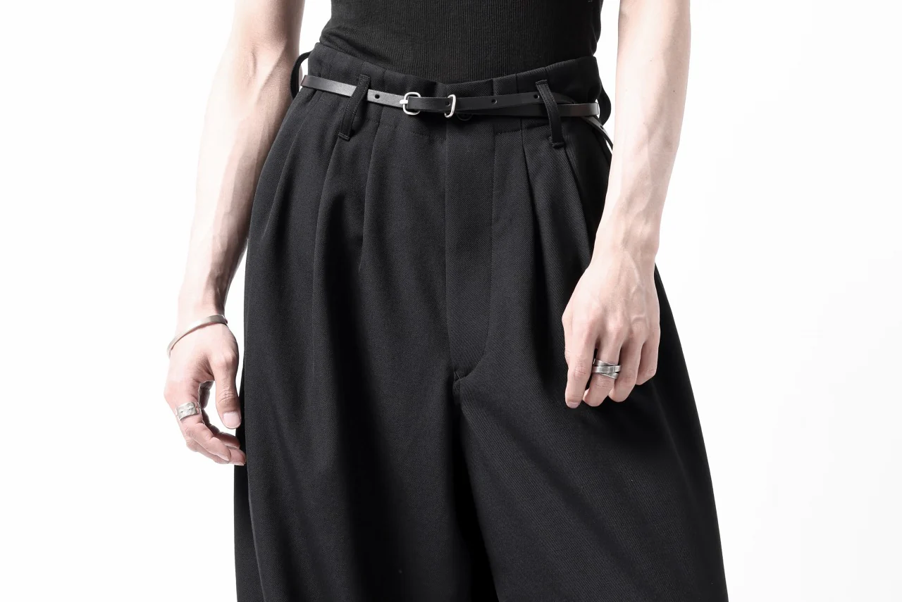 Y's for men 3TUCKS WIDE TAPERED PANTS / CLASSIC WOOL GABADINE (BLACK) - Image 50