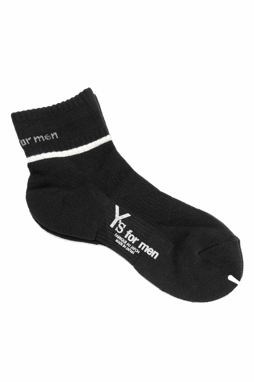 Y's for men ANKLE PILE SOCKS (BLACK)