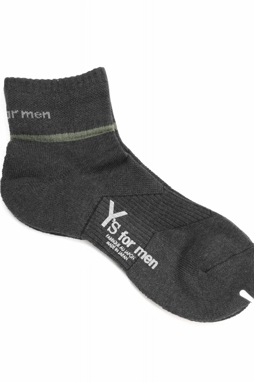 Y's for men ANKLE PILE SOCKS (CHARCOAL) - Image 3