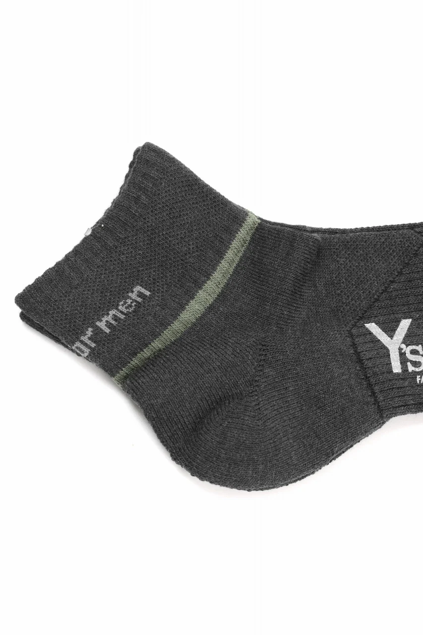 Y's for men ANKLE PILE SOCKS (CHARCOAL) - Image 4