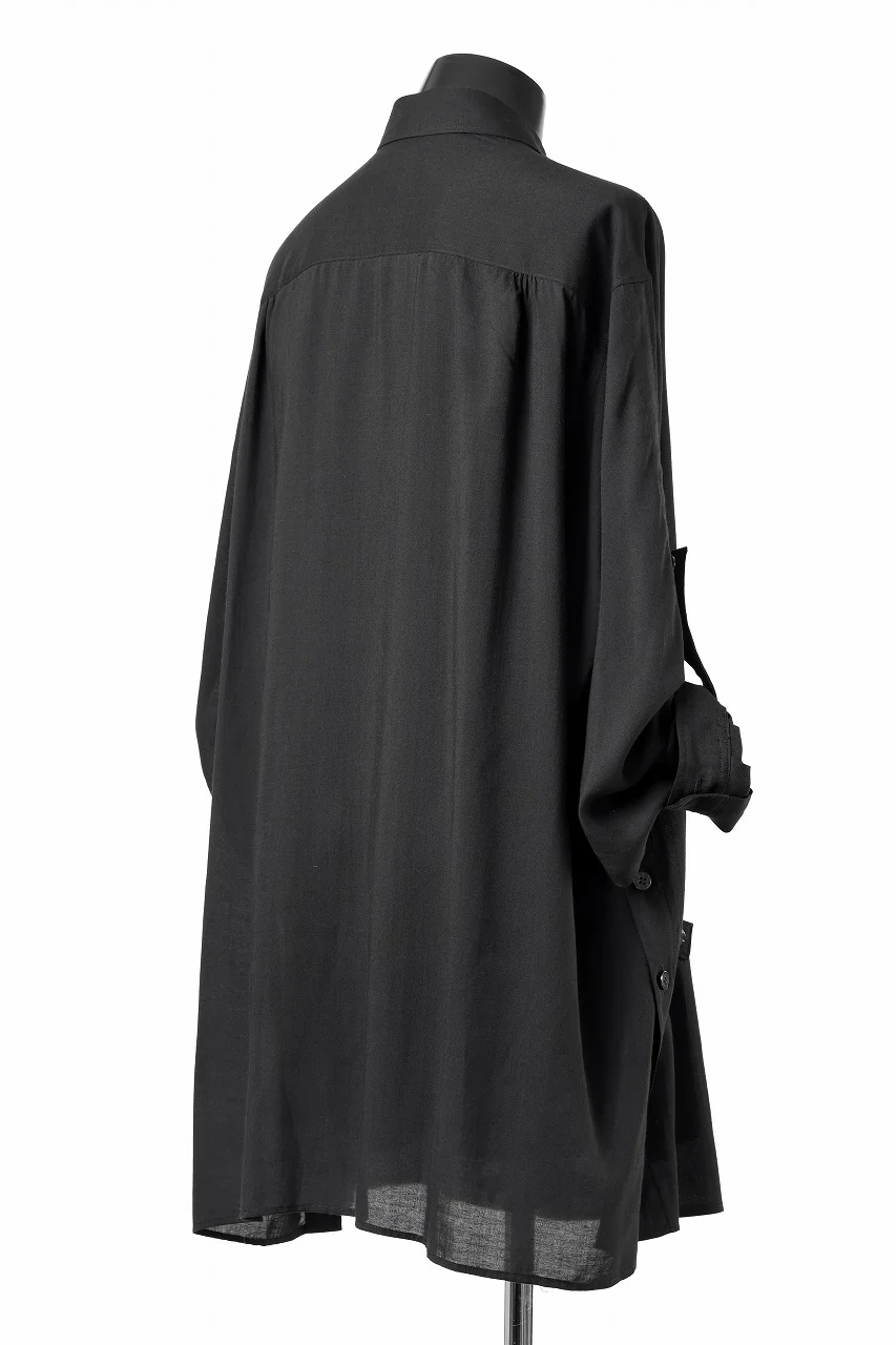 Y's for men BIG SHIRT / CELLULOSE LAWN (BLACK) - Image 11
