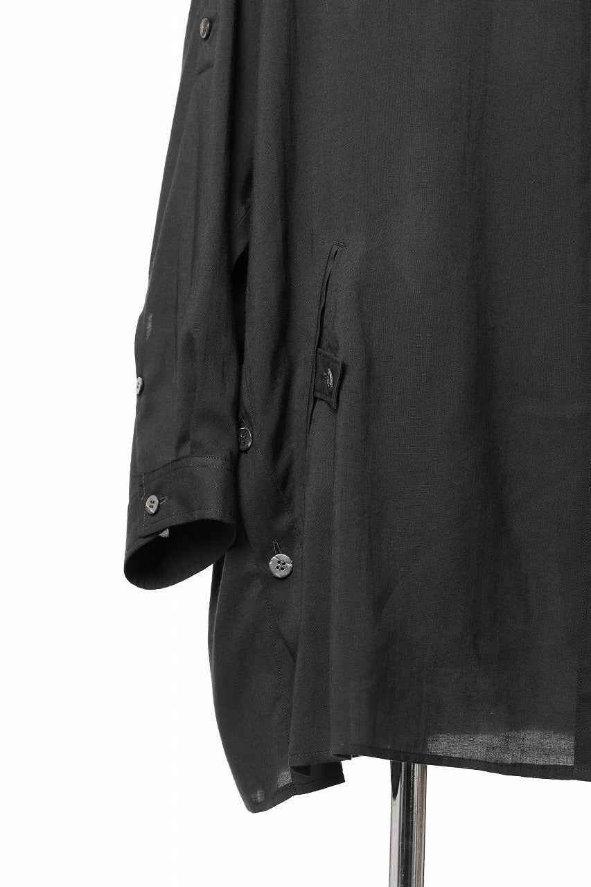 Y's for men BIG SHIRT / CELLULOSE LAWN (BLACK) - Image 14