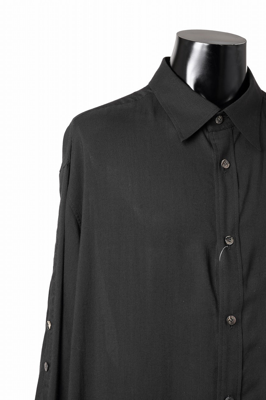 Y's for men BIG SHIRT / CELLULOSE LAWN (BLACK) - Image 16