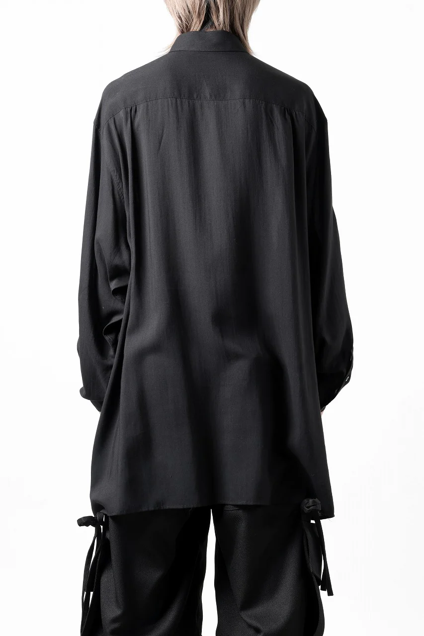 Y's for men BIG SHIRT / CELLULOSE LAWN (BLACK) - Image 18