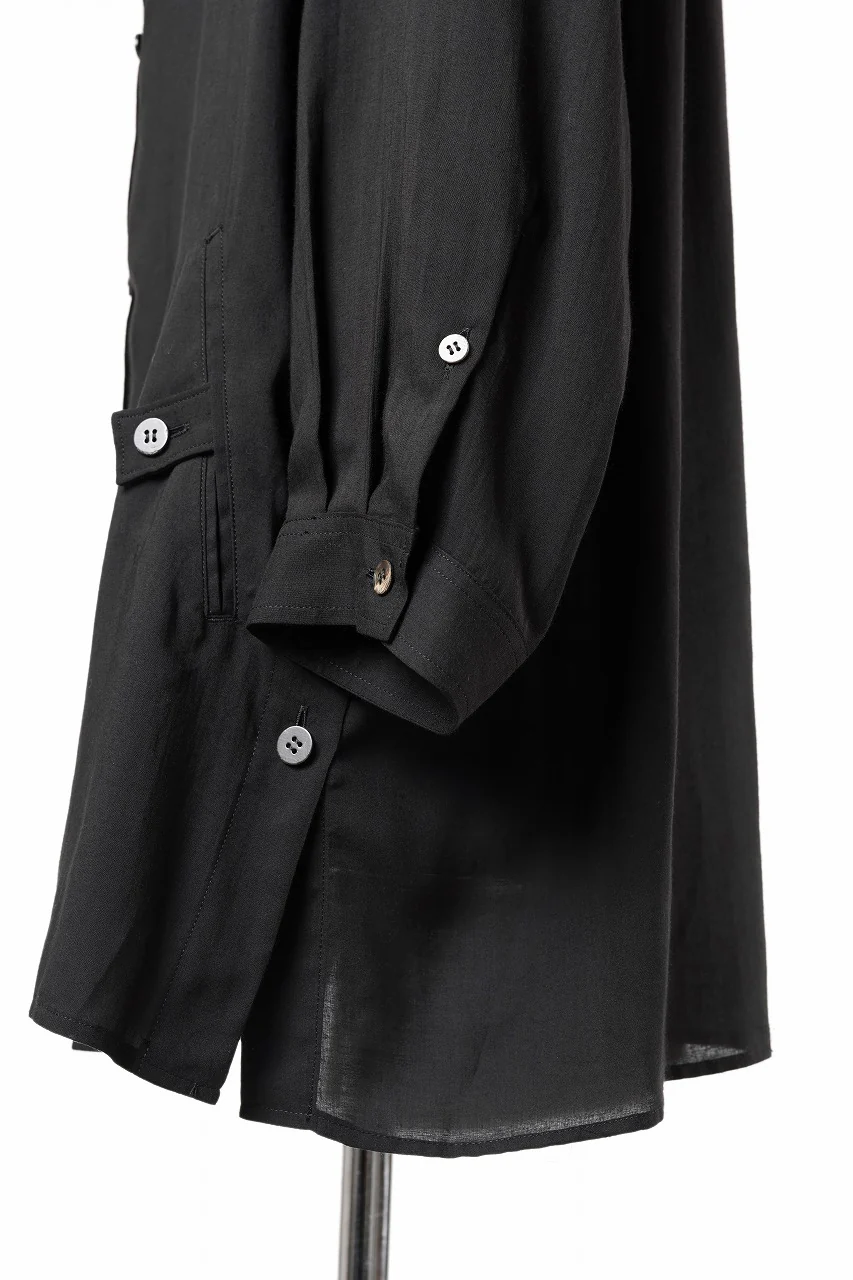 Y's for men BIG SHIRT / CELLULOSE LAWN (BLACK) - Image 21