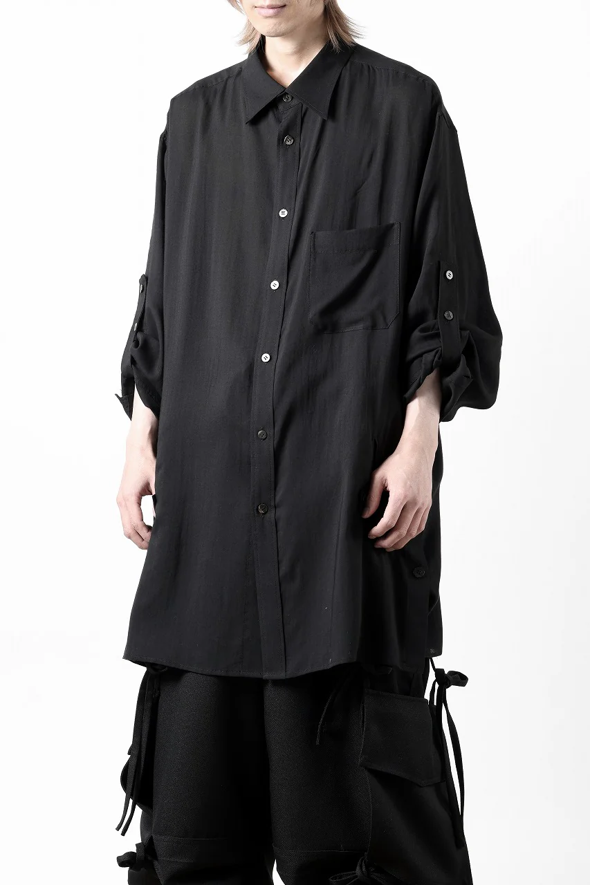 Y's for men BIG SHIRT / CELLULOSE LAWN (BLACK) - Image 26