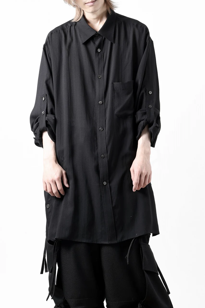 Y's for men BIG SHIRT / CELLULOSE LAWN (BLACK) - Image 29