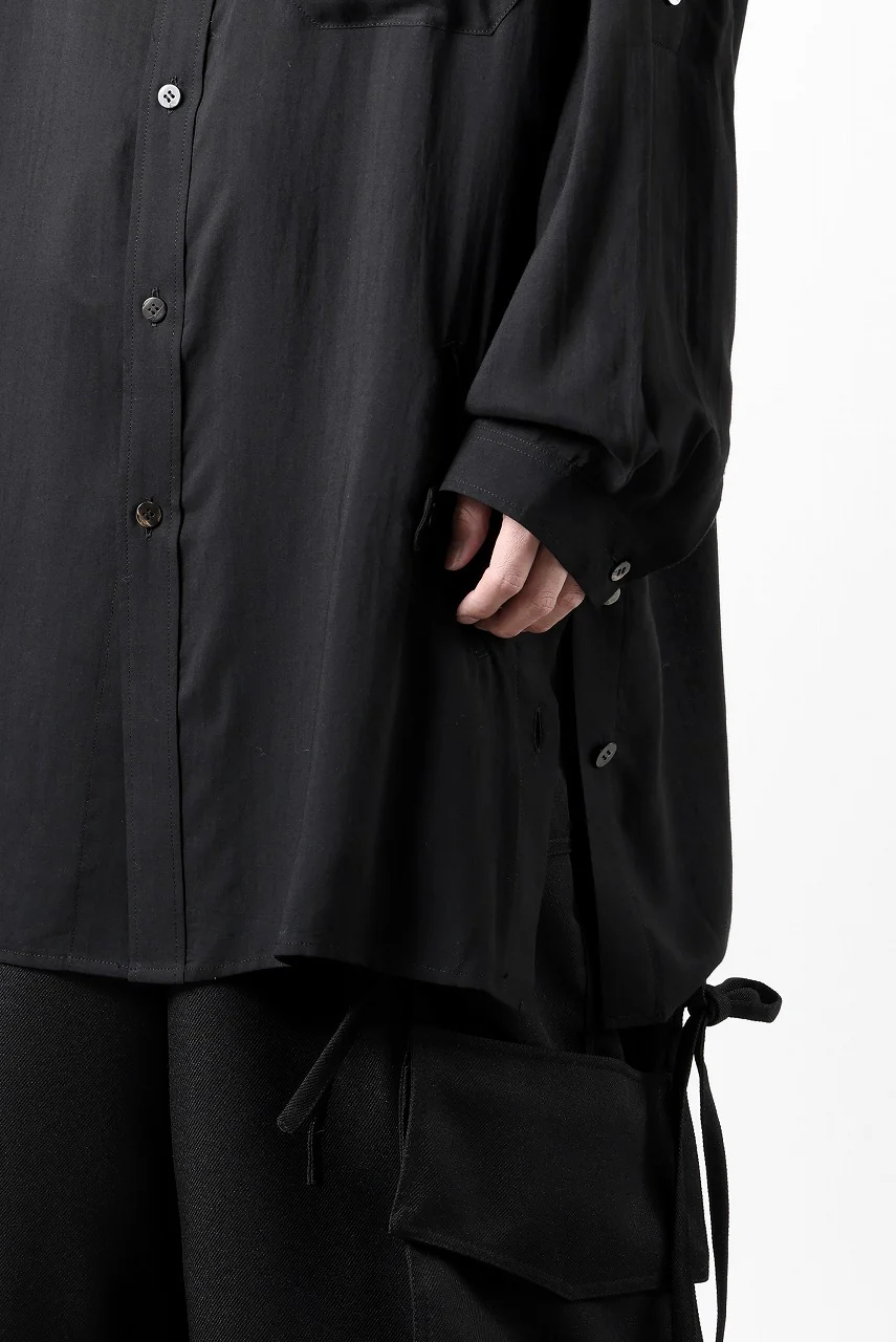 Y's for men BIG SHIRT / CELLULOSE LAWN (BLACK) - Image 35