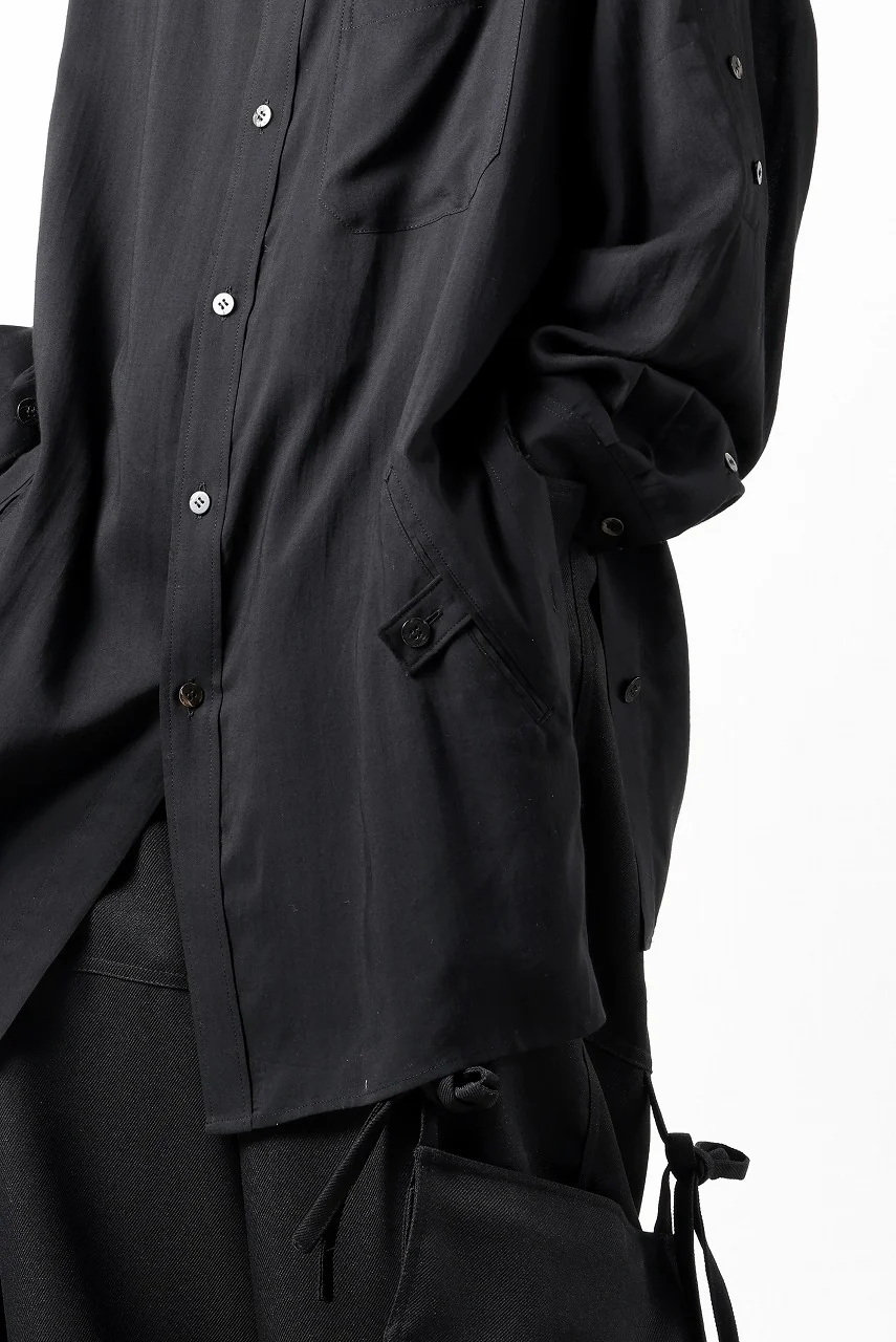 Y's for men BIG SHIRT / CELLULOSE LAWN (BLACK) - Image 36