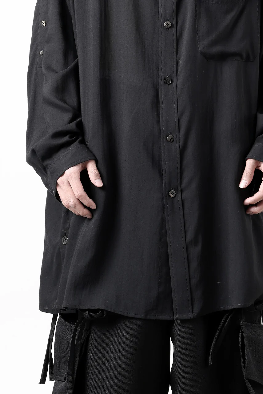 Y's for men BIG SHIRT / CELLULOSE LAWN (BLACK) - Image 37