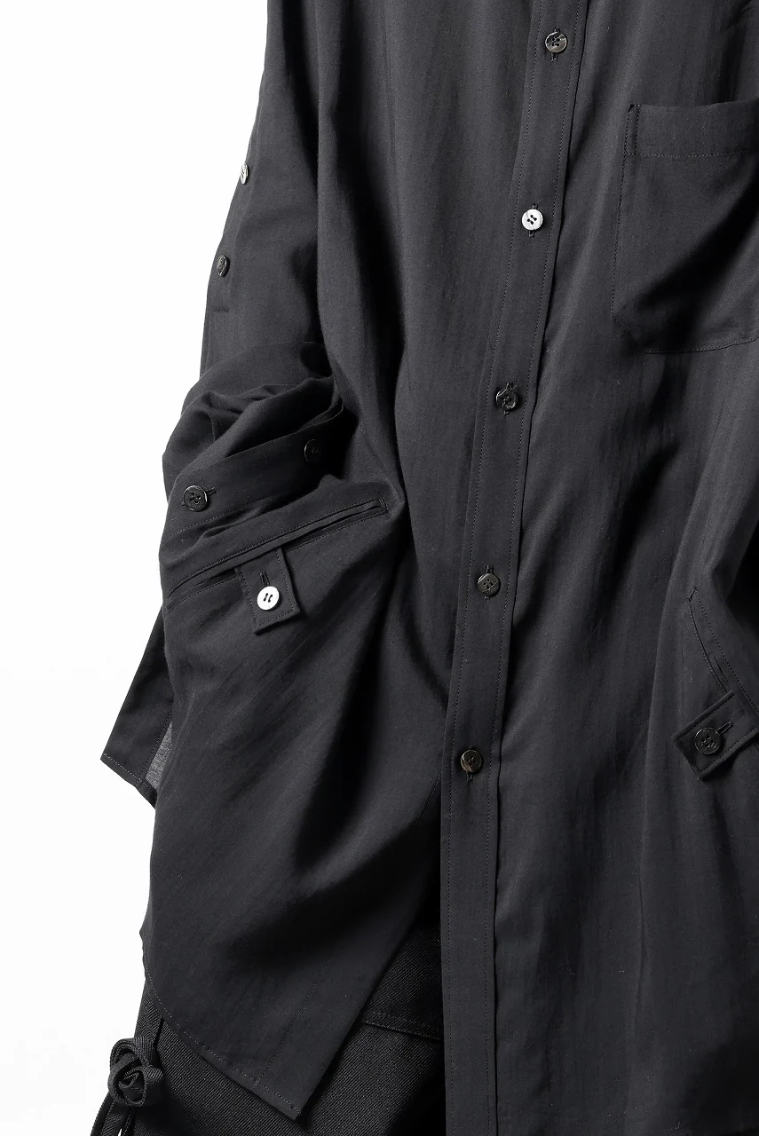 Y's for men BIG SHIRT / CELLULOSE LAWN (BLACK) - Image 38