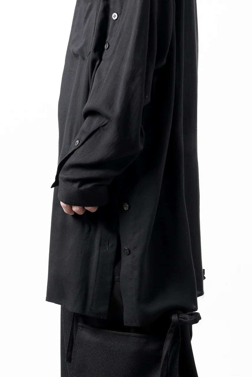Y's for men BIG SHIRT / CELLULOSE LAWN (BLACK) - Image 39