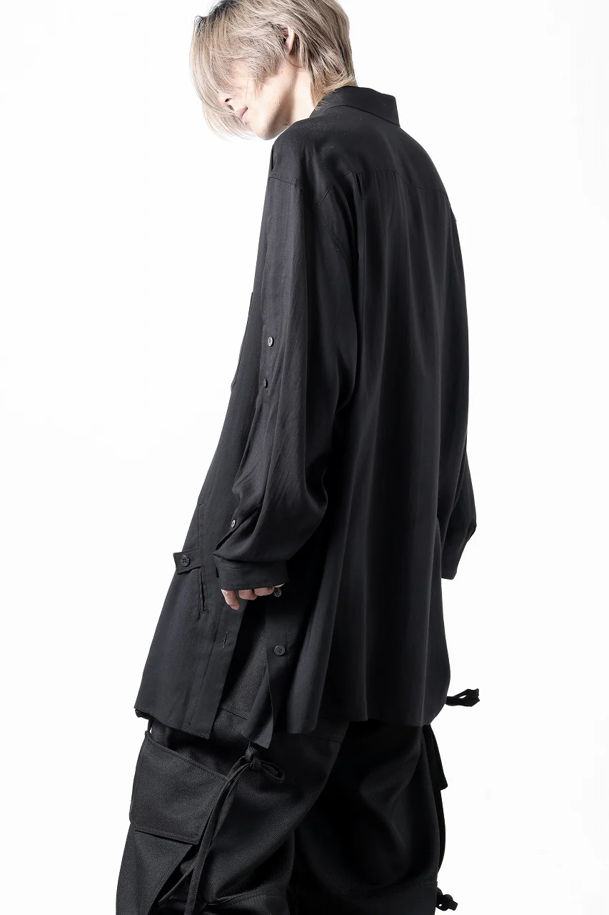 Y's for men BIG SHIRT / CELLULOSE LAWN (BLACK) - Image 4