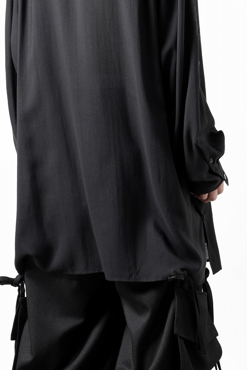Y's for men BIG SHIRT / CELLULOSE LAWN (BLACK) - Image 40