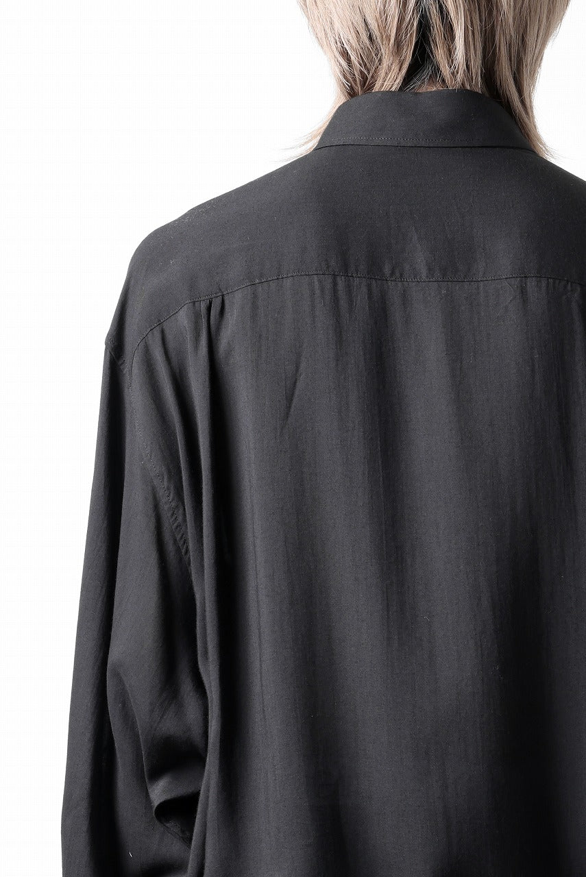 Y's for men BIG SHIRT / CELLULOSE LAWN (BLACK) - Image 41
