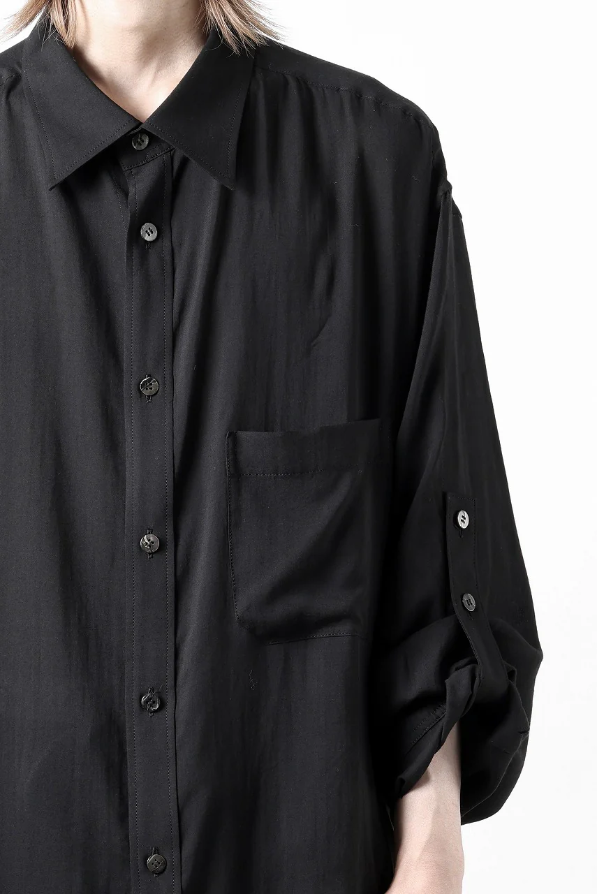 Y's for men BIG SHIRT / CELLULOSE LAWN (BLACK) - Image 43