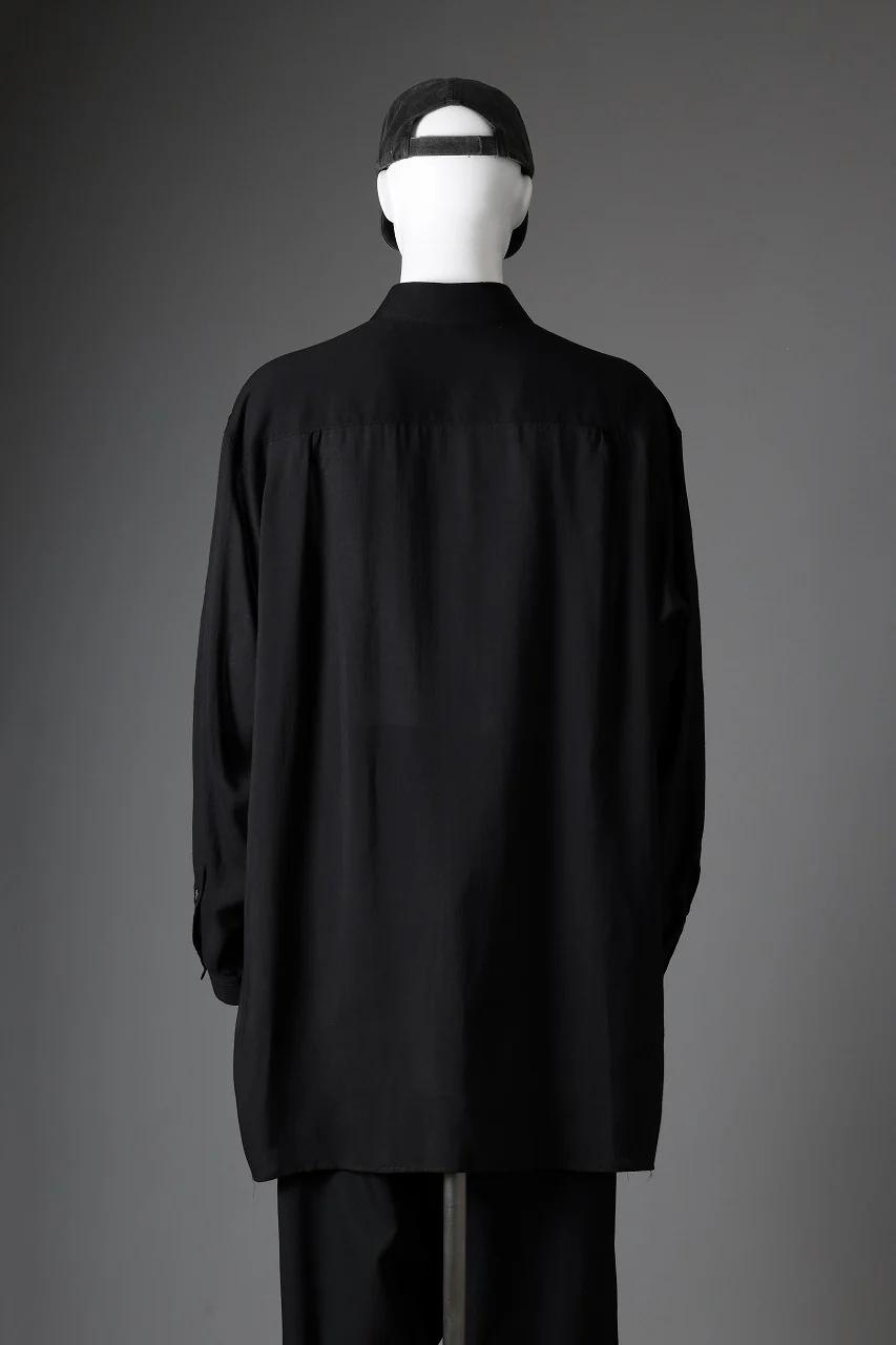 Y's for men BIG SHIRT / CELLULOSE LAWN (BLACK) - Image 47