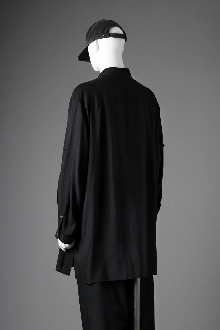 Y's for men BIG SHIRT / CELLULOSE LAWN (BLACK) - Image 50