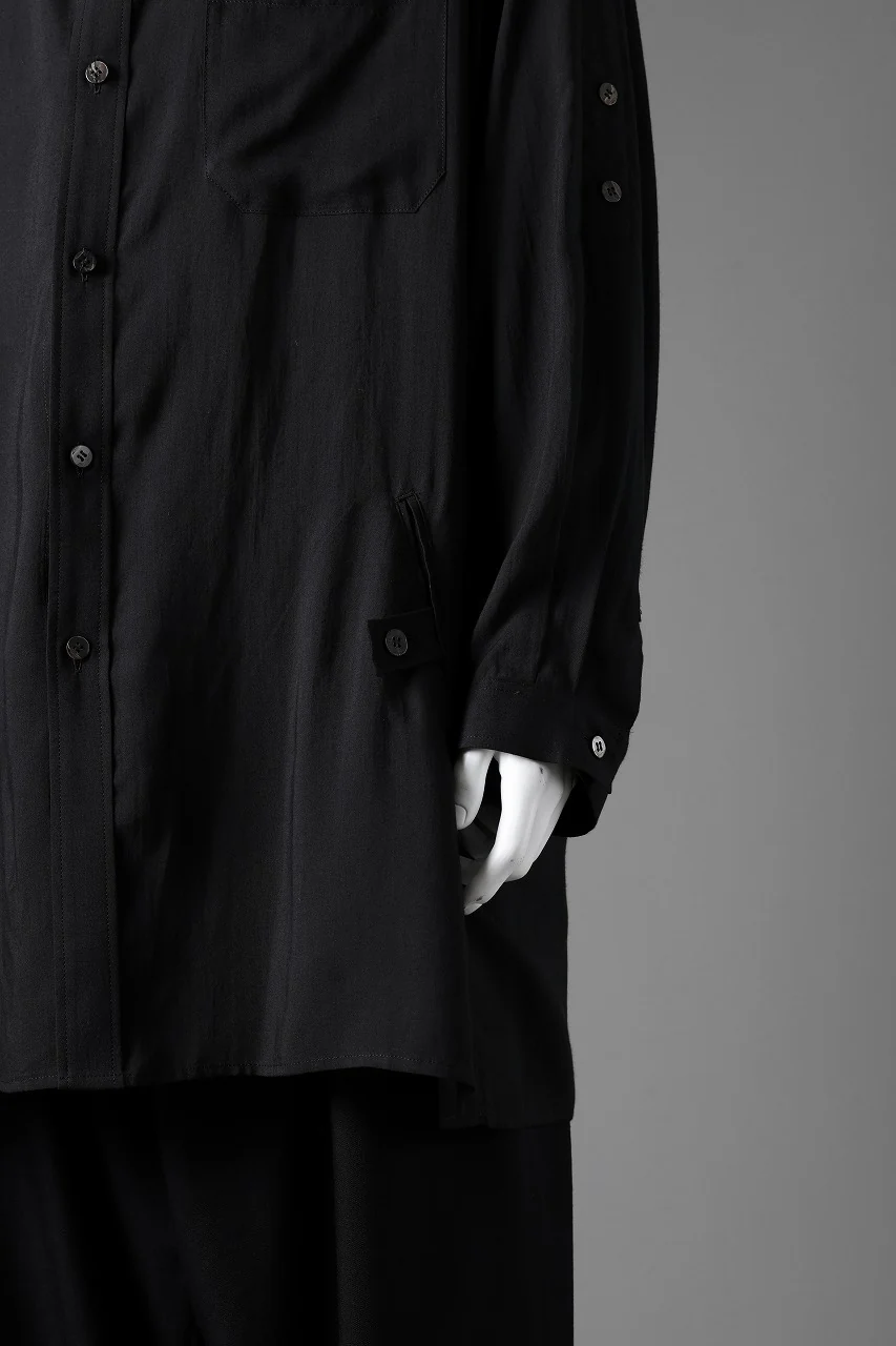 Y's for men BIG SHIRT / CELLULOSE LAWN (BLACK) - Image 53