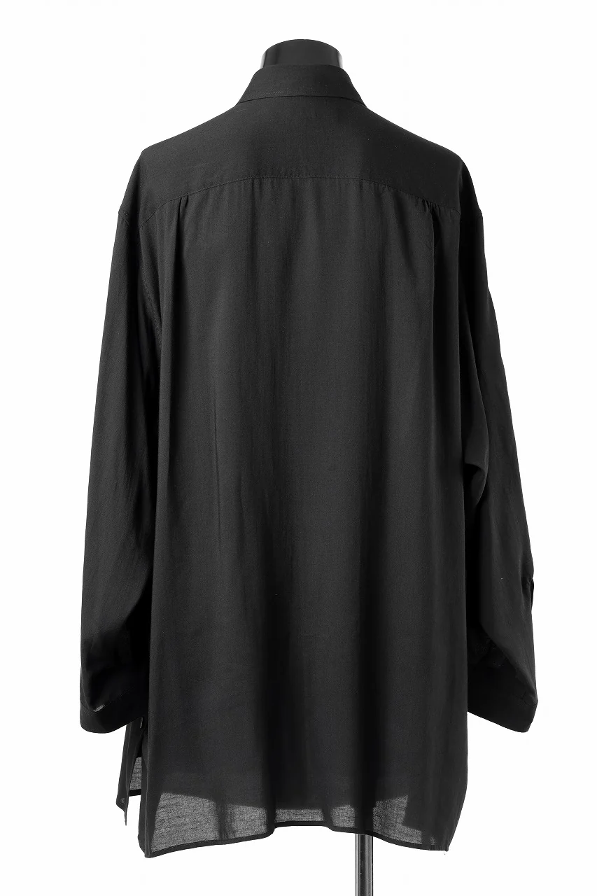 Y's for men BIG SHIRT / CELLULOSE LAWN (BLACK) - Image 8