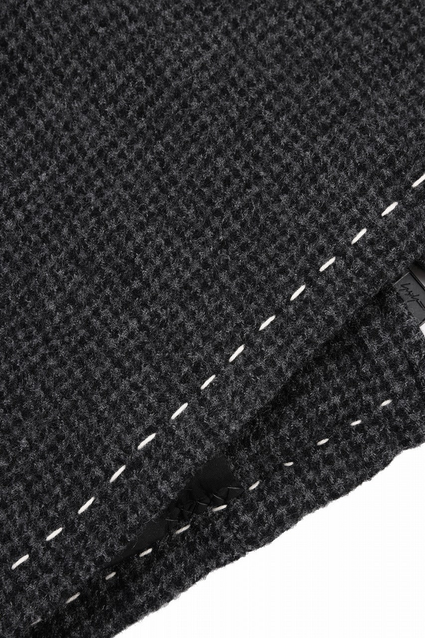 Y's for men BLOUSON with HAND STITCH / HOUNDSTOOTH WOOL (BLACK) - Image 16