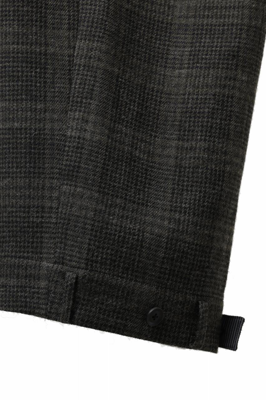 Y's for men CHECK WIDE PANTS with HEM TUB / JP INK DYED LINEN / WOOL (BROWN) - Image 20