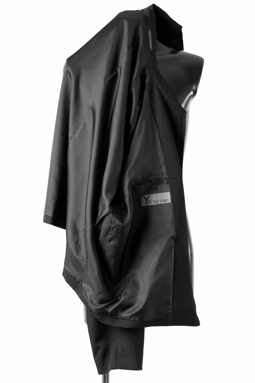 Y's for men CHEST FLAP BLOUSON / WRINKLED GABARDINE (BLACK) - Image 11