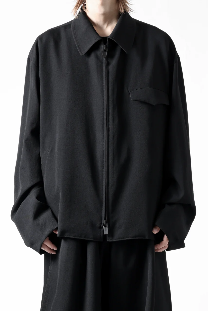 Y's for men CHEST FLAP BLOUSON / WRINKLED GABARDINE (BLACK) - Image 3
