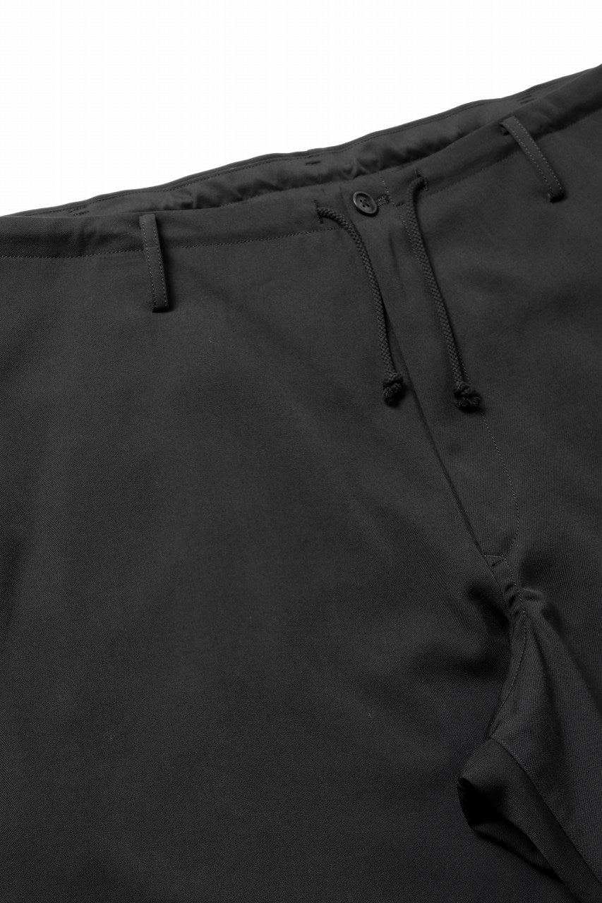 Y's for men CLASSIC STRING PANTS WITH 3-STITCH / WRINKLED GABARDINE (BLACK) - Image 17