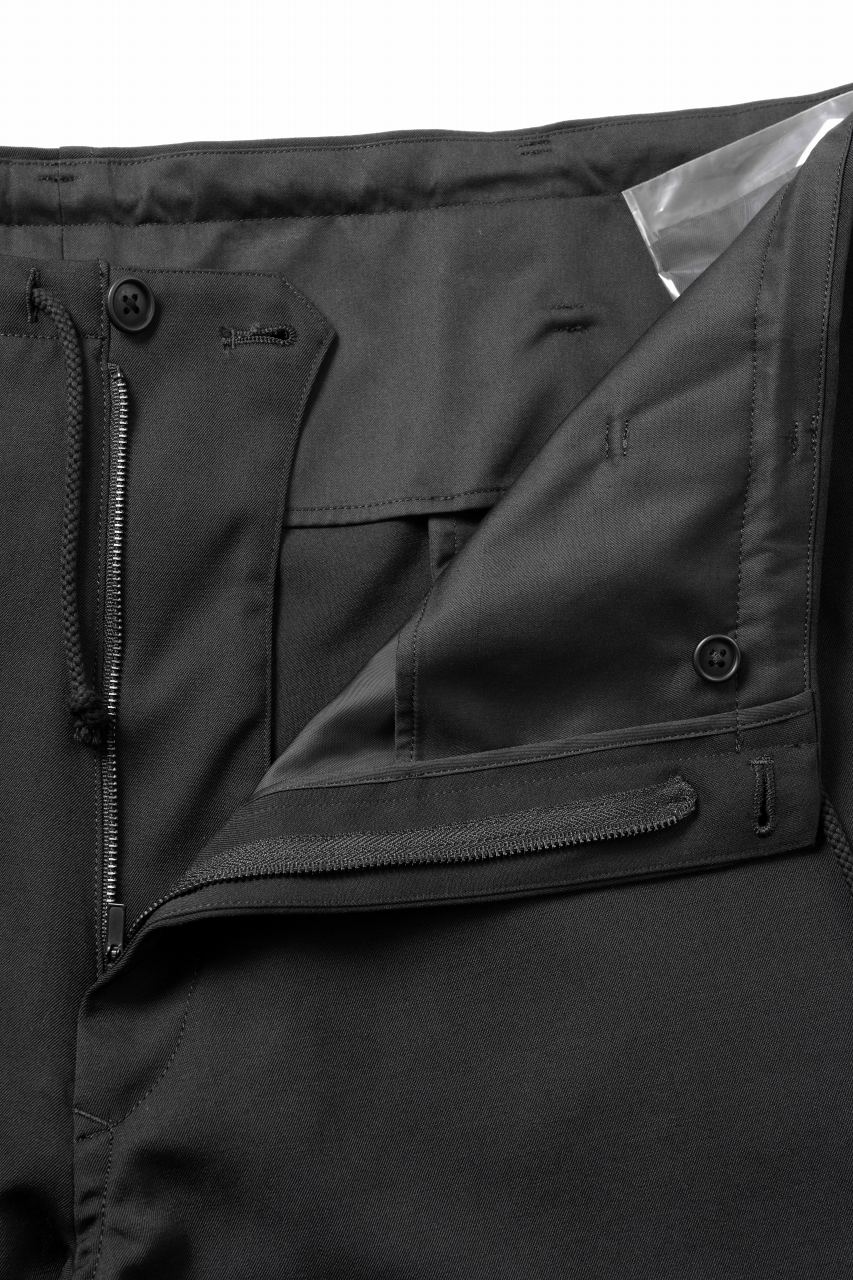Y's for men CLASSIC STRING PANTS WITH 3-STITCH / WRINKLED GABARDINE (BLACK) - Image 20