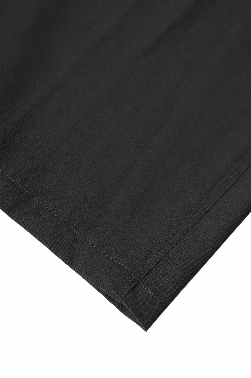 Y's for men CLASSIC STRING PANTS WITH 3-STITCH / WRINKLED GABARDINE (BLACK) - Image 21